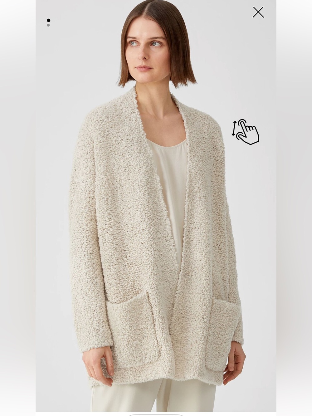 NWOT Eileen Fisher Knit Fur Cardigan